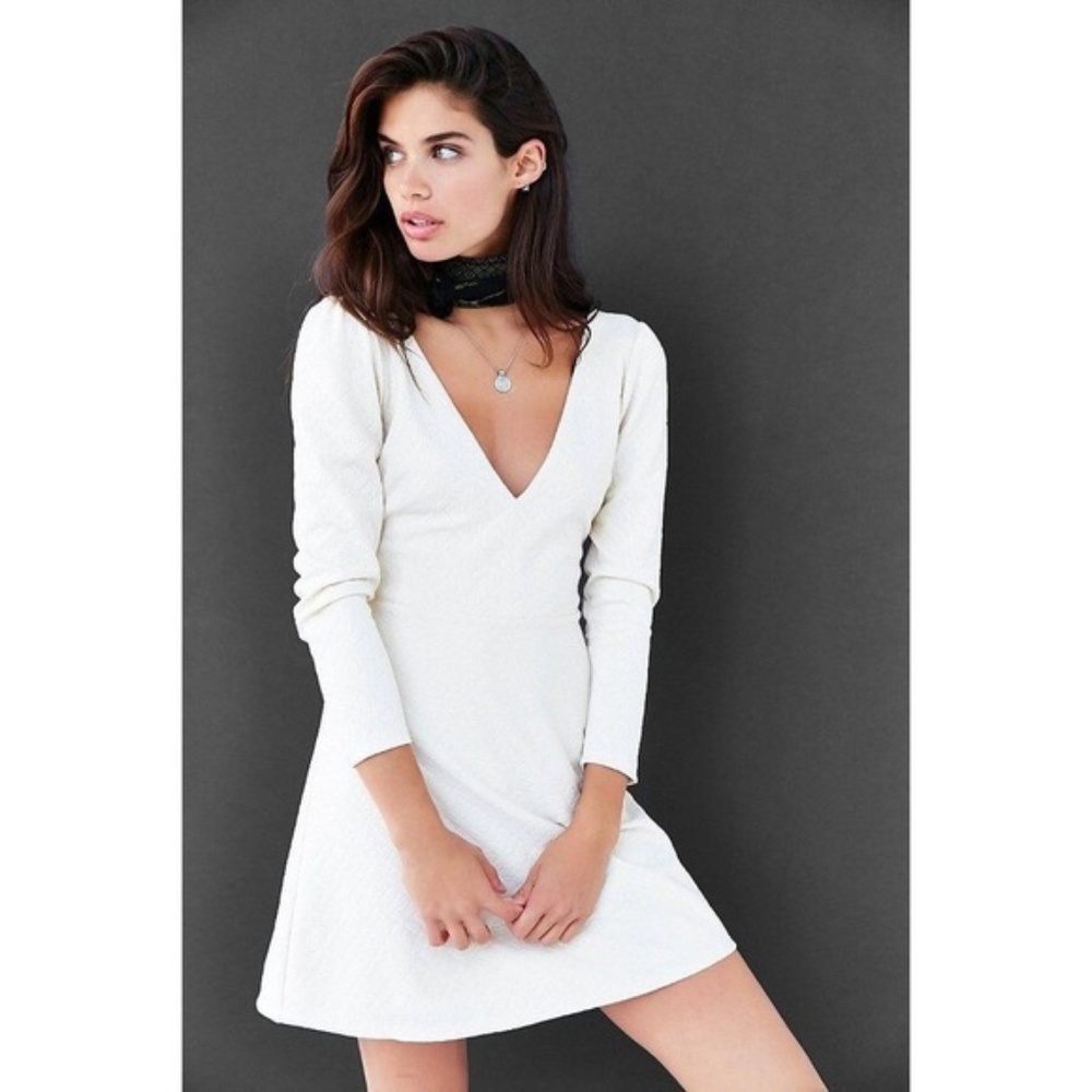 Urban Outfitters Cooperative Textured Plunge Dress